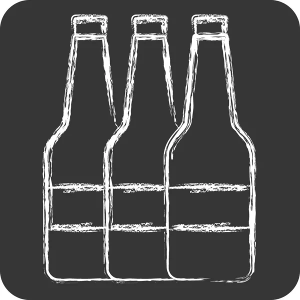 Alkohol Ikonowy Związane Symbolem Słownika Uzależnienia Styl Kredowy Prosty Projekt — Wektor stockowy