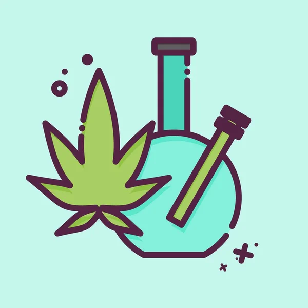 Icône Marijuana Lié Addiction Dictionary Symbole Style Mbe Conception Simple — Image vectorielle