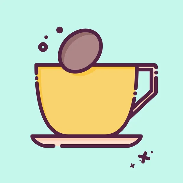 Ikone Koffein Sucht Wörterbuch Symbol Mbe Stil Einfaches Design Editierbar — Stockvektor