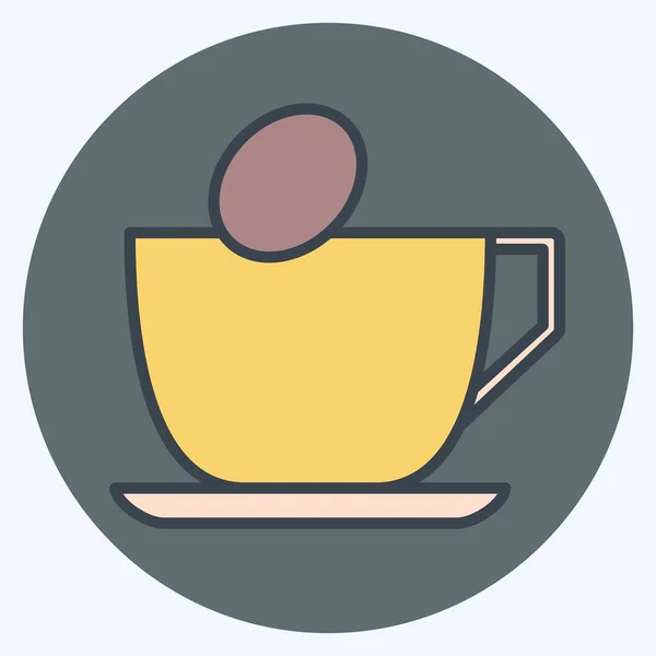 Ikon Koffein Függőség Szótár Szimbólummal Kapcsolatos Színes Társ Stílus Egyszerű — Stock Vector