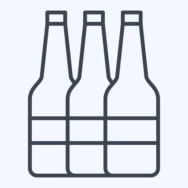 Icône Alcool Lié Addiction Dictionary Symbole Style Ligne Conception Simple — Image vectorielle