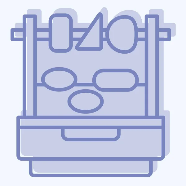 Іконка Барбекю Пов Язаний Символом Аргентини Два Тони Стилю Простий — стоковий вектор
