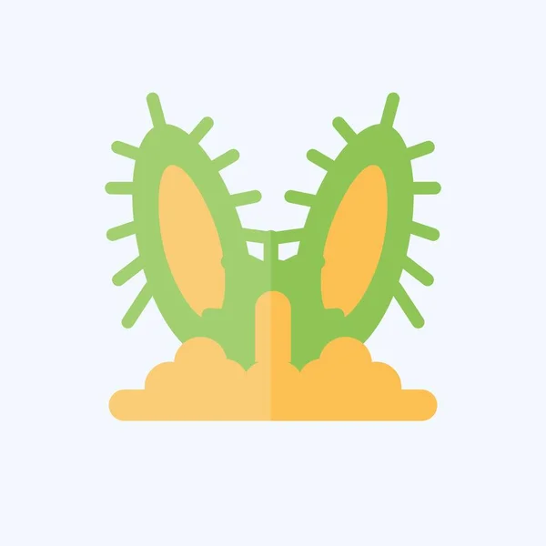 Icône Cactus Lié Symbole Argentine Style Plat Conception Simple Modifiable — Image vectorielle