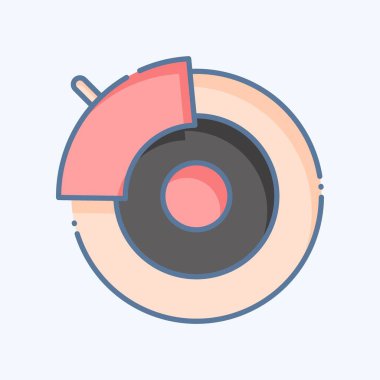 Simge frenleme halkası. Yedek Parça sembolüyle ilgili. Karalama stili. Basit dizayn edilebilir. Basit resimleme