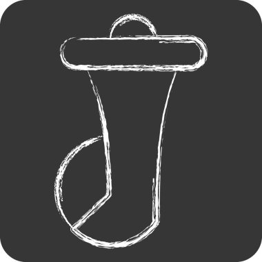 Simge Araba Kornası. Yedek Parça sembolüyle ilgili. Tebeşir stili. Basit dizayn edilebilir. Basit resimleme