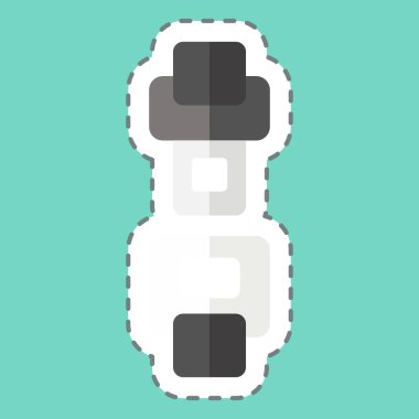 Çıkartma çizgisi emniyet kemerini kesti. Yedek Parça sembolüyle ilgili. Basit dizayn edilebilir. Basit resimleme