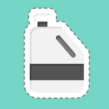 Etiket çizgisi Antifriz 'i kesti. Yedek Parça sembolüyle ilgili. Basit dizayn edilebilir. Basit resimleme