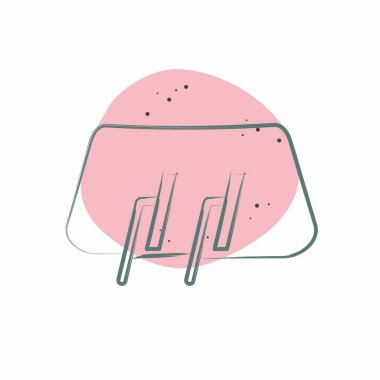 Simge sileceği. Yedek Parça sembolüyle ilgili. Renkli Leke Biçimi. Basit dizayn edilebilir. Basit resimleme