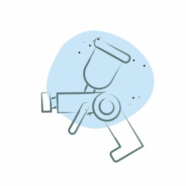 Simge Araba Boyası. Yedek Parça sembolüyle ilgili. Renkli Leke Biçimi. Basit dizayn edilebilir. Basit resimleme