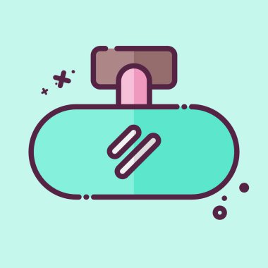 Simge Dikiz Aynası. Yedek Parça sembolüyle ilgili. MBE tarzı. Basit dizayn edilebilir. Basit resimleme