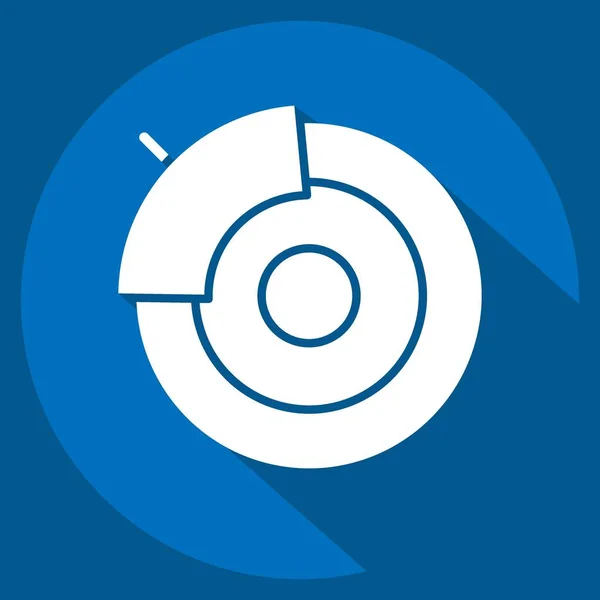 Simge frenleme halkası. Yedek Parça sembolüyle ilgili. Uzun gölge tarzı. Basit dizayn edilebilir. Basit resimleme