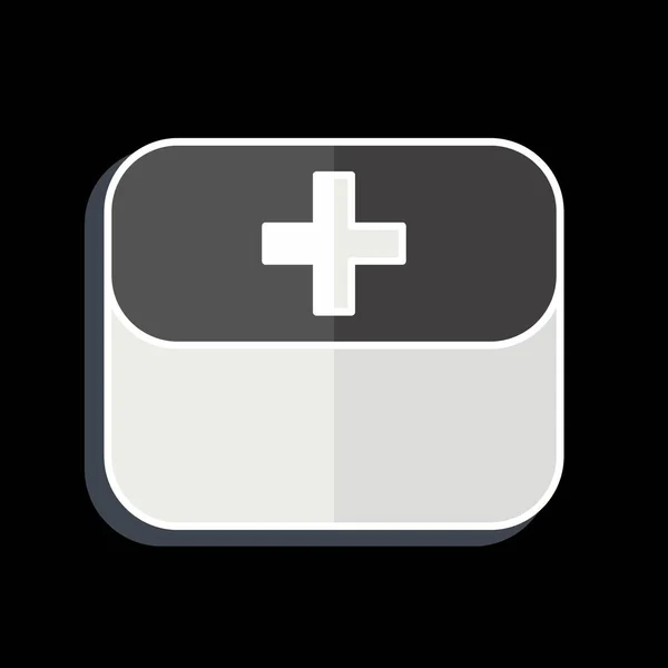 Icon First Aid Kit Související Symbolem Náhradní Díly Lesklý Styl — Stockový vektor