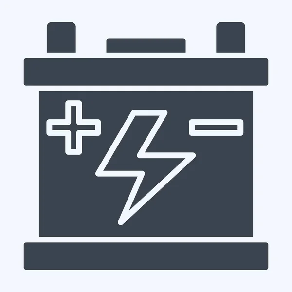 Ikonová Baterie Související Symbolem Náhradní Díly Styl Glyfu Jednoduchý Design — Stockový vektor