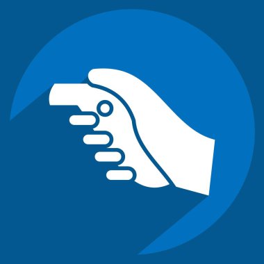 Simge VR Kontrolörü. Üç boyutlu görselleştirme sembolüyle ilgili. Uzun gölge tarzı. Basit dizayn edilebilir. Basit resimleme