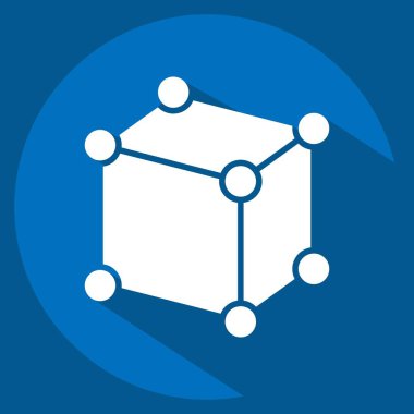 Simge Framework. Üç boyutlu görselleştirme sembolüyle ilgili. Uzun gölge tarzı. Basit dizayn edilebilir. Basit resimleme