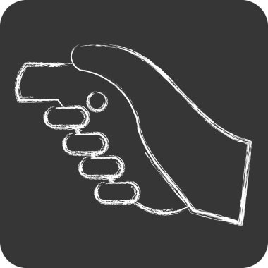 Simge VR Kontrolörü. Üç boyutlu görselleştirme sembolüyle ilgili. Tebeşir stili. Basit dizayn edilebilir. Basit resimleme