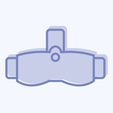 Simge VR Gözlükleri. Üç boyutlu görselleştirme sembolüyle ilgili. İki ton stili. Basit dizayn edilebilir. Basit resimleme