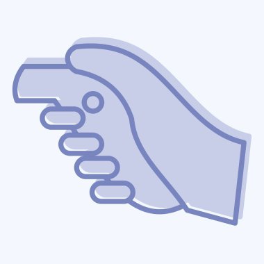 Simge VR Kontrolörü. Üç boyutlu görselleştirme sembolüyle ilgili. İki ton stili. Basit dizayn edilebilir. Basit resimleme