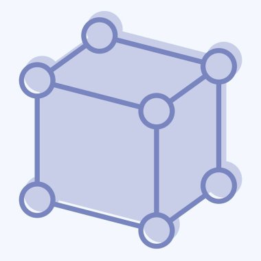Simge Framework. Üç boyutlu görselleştirme sembolüyle ilgili. İki ton stili. Basit dizayn edilebilir. Basit resimleme