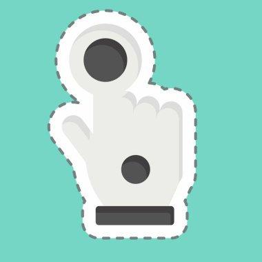 Çıkartma çizgisi Kablolu Eldiven 'i kesti. Üç boyutlu görselleştirme sembolüyle ilgili. Basit dizayn edilebilir. Basit resimleme