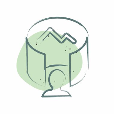 Simge Sanal Turu. Üç boyutlu görselleştirme sembolüyle ilgili. Renkli Leke Biçimi. Basit dizayn edilebilir. Basit resimleme