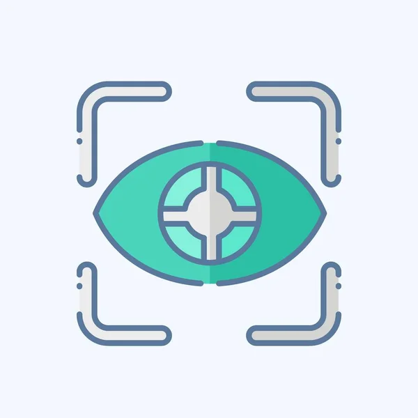 Icône Eye Tracking Lié Symbole Visualisation Style Doodle Conception Simple — Image vectorielle