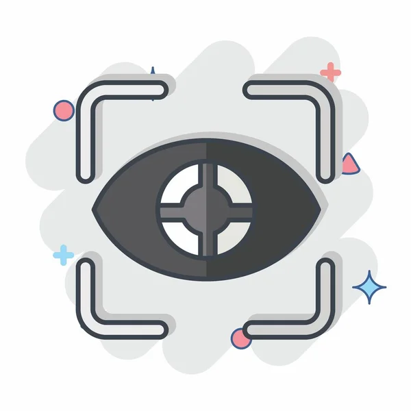 Icon Eye Tracking Zusammenhang Mit Visualisierungssymbol Comic Stil Einfaches Design — Stockvektor