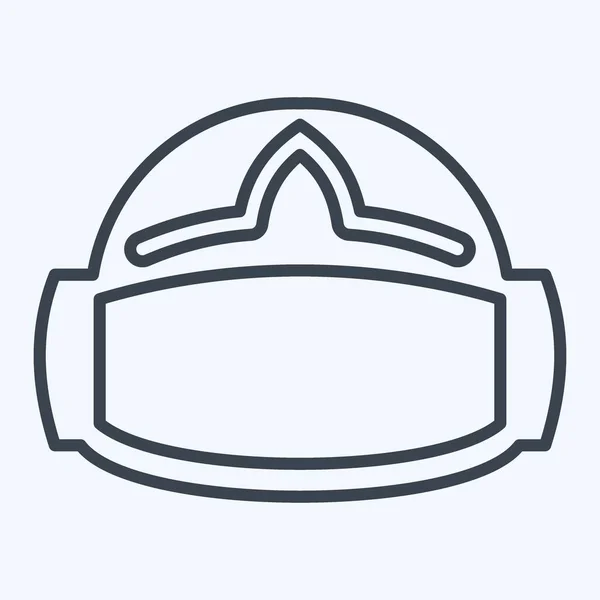 Ikona Helma Související Symbolem Vizualizace Styl Čáry Jednoduchý Design Upravitelný — Stockový vektor