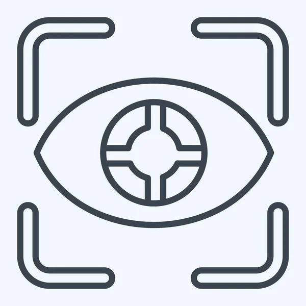 Відстеження Піктограм Очей Пов Язані Символом Візуалізації Стиль Лінії Простий — стоковий вектор