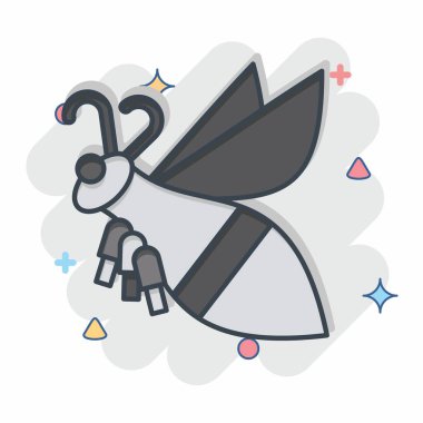 İkon Dağ Arısı. Apiary sembolüyle ilgili. Çizgi roman. Basit dizayn edilebilir. Basit resimleme