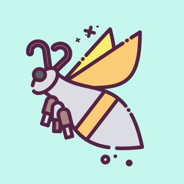 İkon Dağ Arısı. Apiary sembolüyle ilgili. MBE tarzı. Basit dizayn edilebilir. Basit resimleme