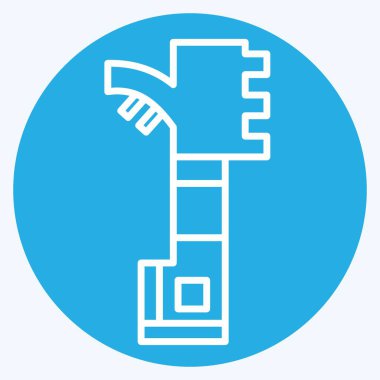 Icon Arı Kovanı Kazıyıcısı. Apiary sembolüyle ilgili. Mavi gözlü. Basit dizayn edilebilir. Basit resimleme