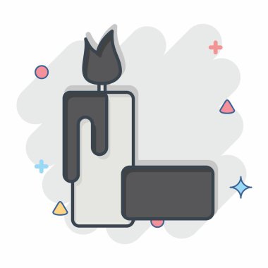 Simge Candle. Apiary sembolüyle ilgili. Çizgi roman. Basit dizayn edilebilir. Basit resimleme