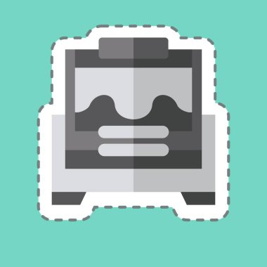 Çıkartma çizgisi Brood 'u kesti. Apiary sembolüyle ilgili. Basit dizayn edilebilir. Basit resimleme