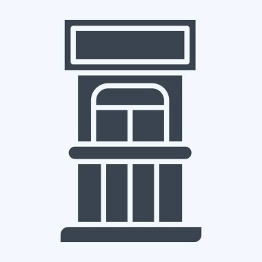 Simge Bilet Ofisi. Lunapark sembolüyle ilgili. Kabartma tarzı. Basit dizayn edilebilir. Basit resimleme