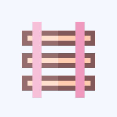 Simge Treni. Madencilik sembolüyle ilgili. Düz stil. Basit dizayn edilebilir. Basit resimleme