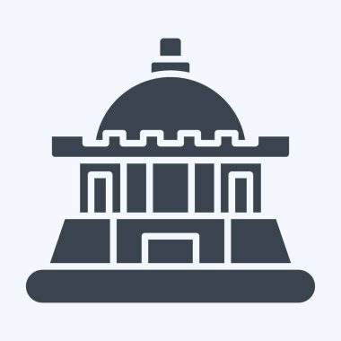 Icon Taşkent. Başkent sembolüyle ilgili. Kabartma tarzı. Basit dizayn edilebilir. Basit resimleme