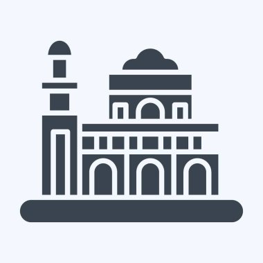 İkon Manila. Başkent sembolüyle ilgili. Kabartma tarzı. Basit dizayn edilebilir. Basit resimleme