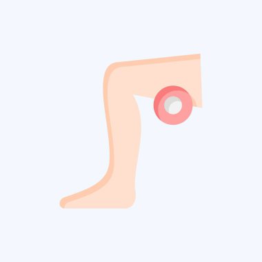 Simge Bacak. Vücut Ache sembolüyle ilgili. Düz stil. Basit dizayn edilebilir. Basit resimleme