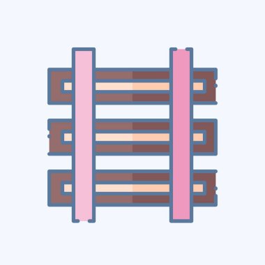 Simge Treni. Madencilik sembolüyle ilgili. Karalama stili. Basit dizayn edilebilir. Basit resimleme