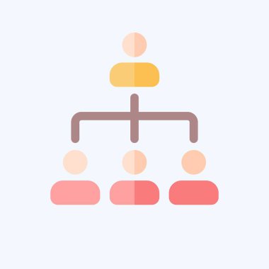 Simge Örgütü. İş Analizi sembolüyle ilgili. düz stil basit tasarım düzenlenebilir. Basit resimleme
