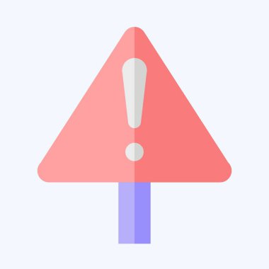 Simge Yolu Çalışması. Yol İşareti sembolüyle ilgili. Düz stil. Basit dizayn edilebilir. Basit resimleme