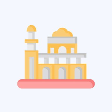 İkon Manila. Başkent sembolüyle ilgili. Düz stil. Basit dizayn edilebilir. Basit resimleme