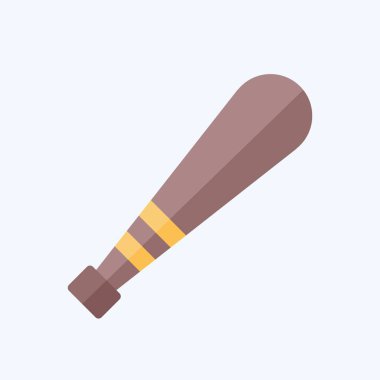 Simge Yarasa. Beyzbol sembolüyle ilgili. Düz stil. Basit dizayn edilebilir. Basit resimleme