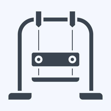 Simge salıncağı. Lunapark sembolüyle ilgili. Kabartma tarzı. Basit dizayn edilebilir. Basit resimleme