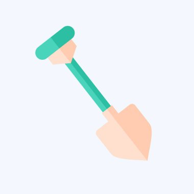 Simge Kürek. Madencilik sembolüyle ilgili. Düz stil. Basit dizayn edilebilir. Basit resimleme