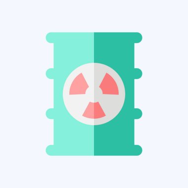 Simge Nükleer Kirliliği. İklim Değişikliği sembolüyle ilgili. Düz stil. Basit dizayn edilebilir. Basit resimleme