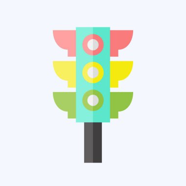 Simge Yolu Trafiği. Otomotiv sembolü. Düz stil. Basit dizayn edilebilir. Basit resimleme