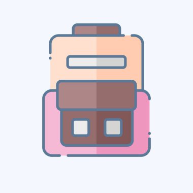 Simge Destek Torbaları. Kamp sembolüyle ilgili. Karalama stili. Basit dizayn edilebilir. Basit resimleme