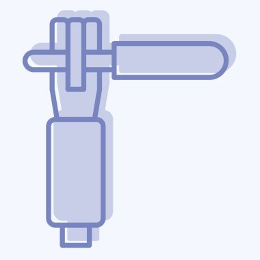 Simge Elektro Tutucu. Kaynak aletleri sembolüyle ilgili. İki ton stili. Basit dizayn edilebilir. Basit resimleme